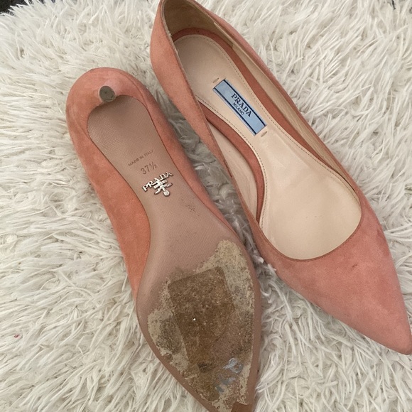 Prada Light Pink Ponty-toe kitten heels pumps - Picture 2 of 16